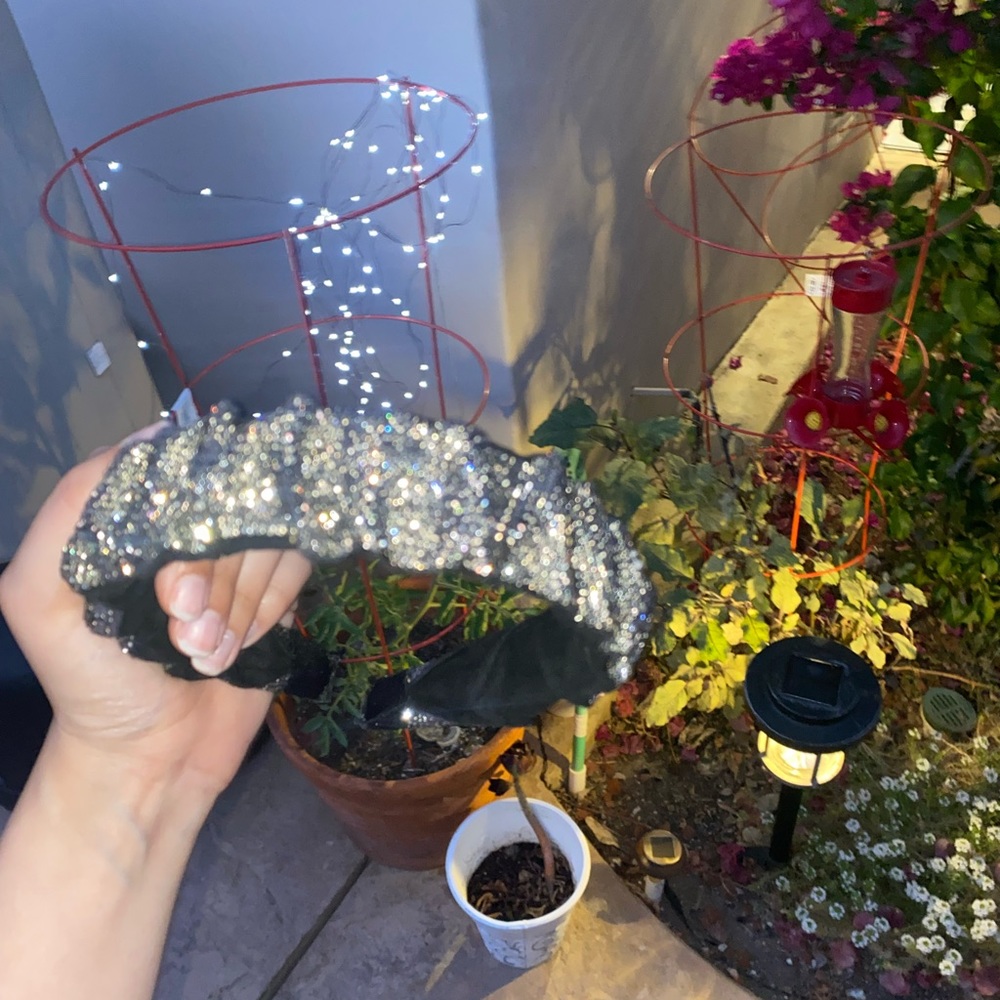 Handmade grey crystal headband